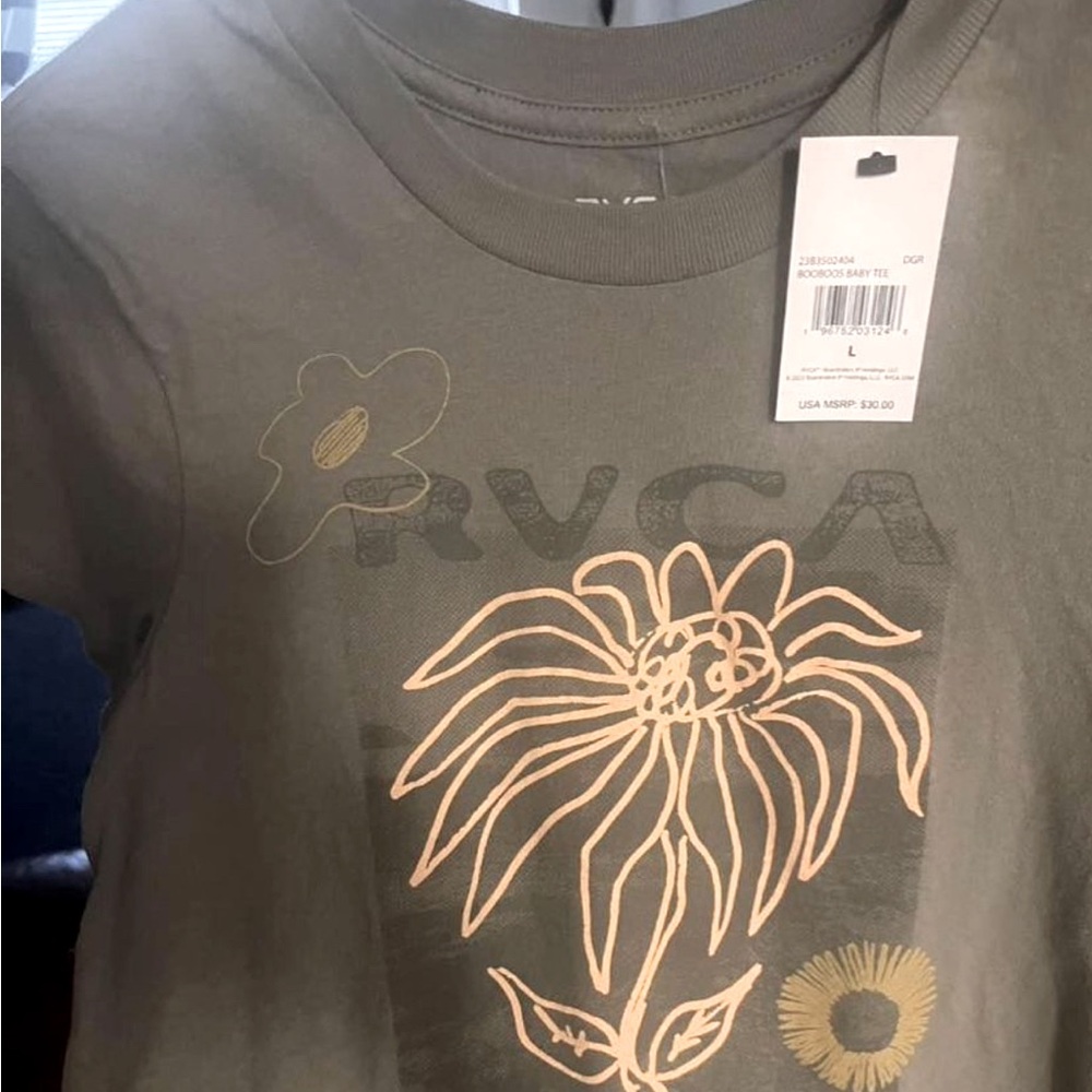 Brand New RVCA army green crop top